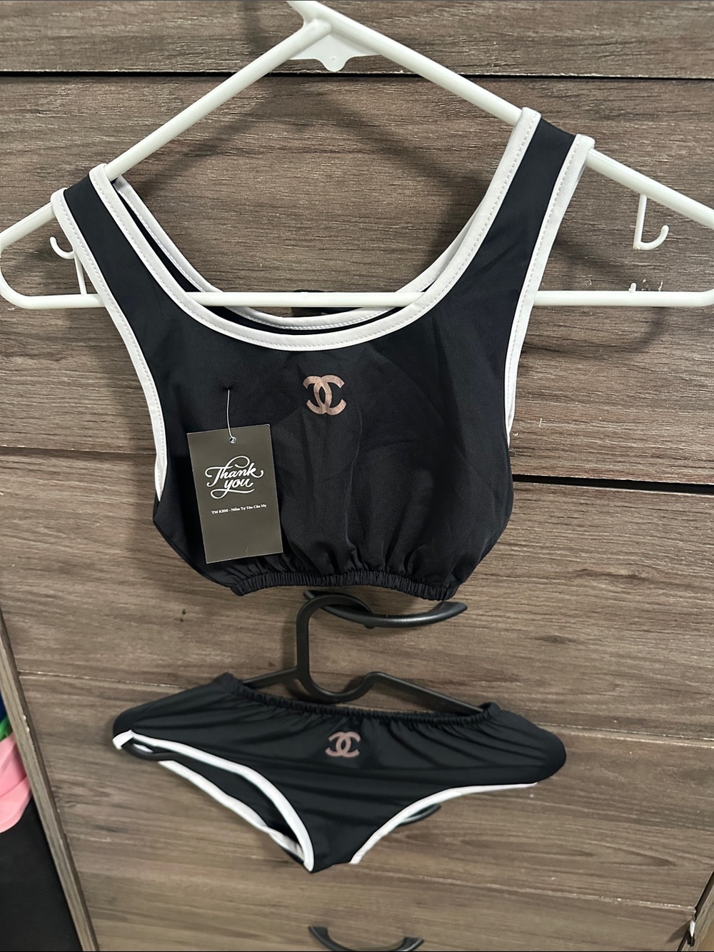 Black Bikini Set with White Trim size XS